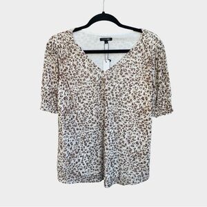 NEW Papermoon x Stitch Fix Beige and Brown Animal Print Leopard Top, Large
